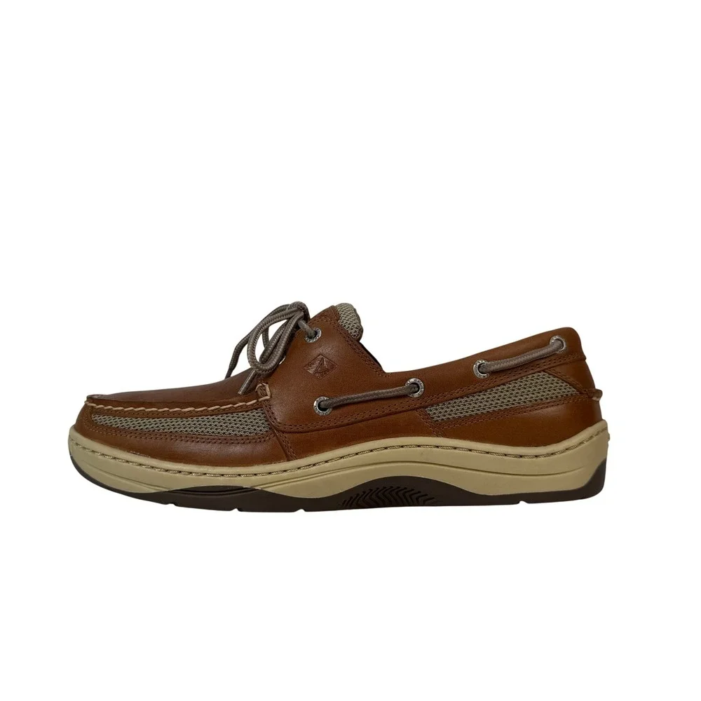 Sperry Top Sider Tarpon Boat Shoes Mens 10 Tan Brown Leather 2 Eye 0771253
